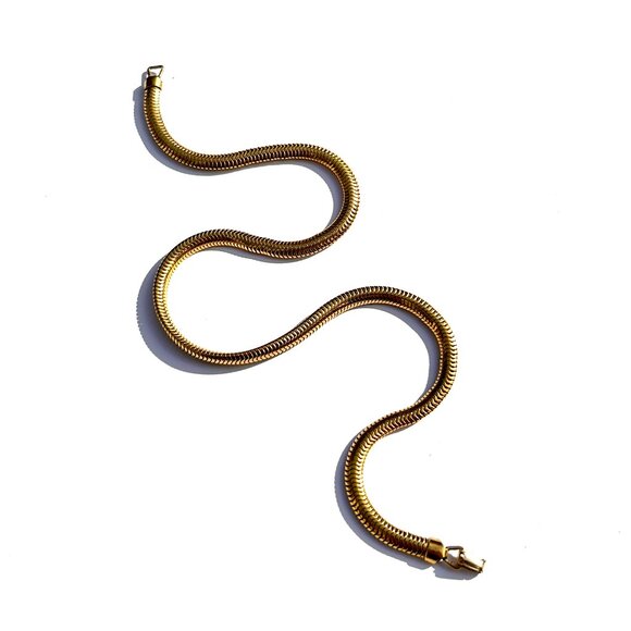 Vintage Gold Tone Snake Necklace - Picture 1 of 6